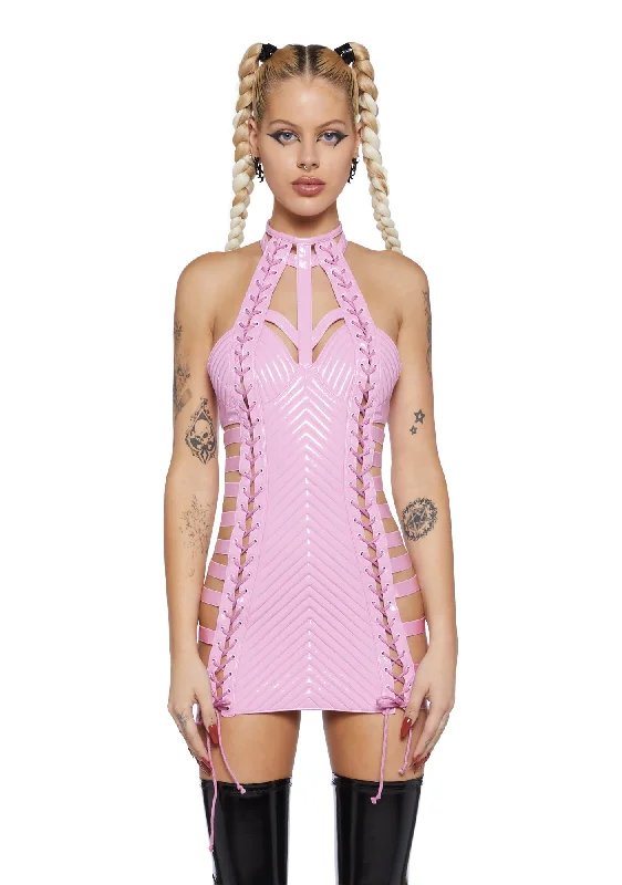 Rude Awakening Mini Dress - Pink Elegant Sequin Mini Dress