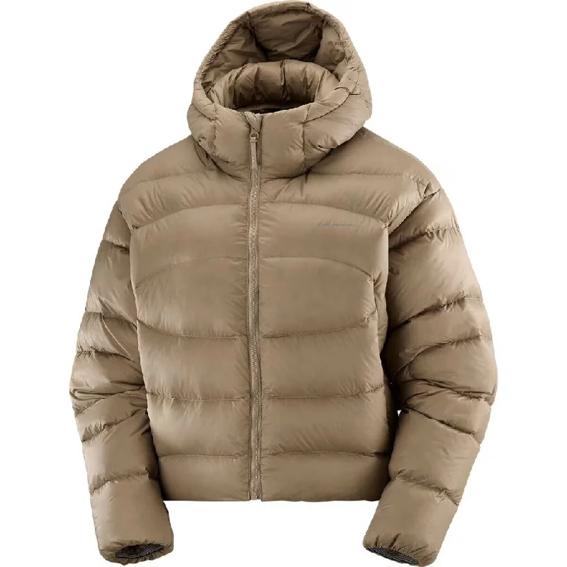 Salomon Women's Outline Crop Down Jacket Notch Collar Jacket Peter Pan Collar Jacket Cowl Neck Jacket