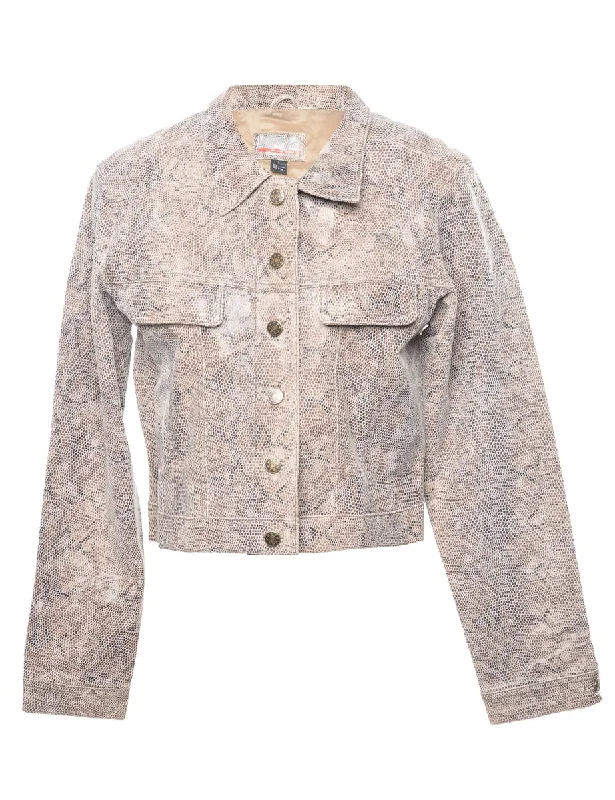 Snakeskin Faux Leather Jacket - L Embroidered Jacket Appliqued Jacket Beaded Jacket Snakeskin Faux Leather Jacket - L Embroidered Jacket Appliqued Jacket Beaded Jacket