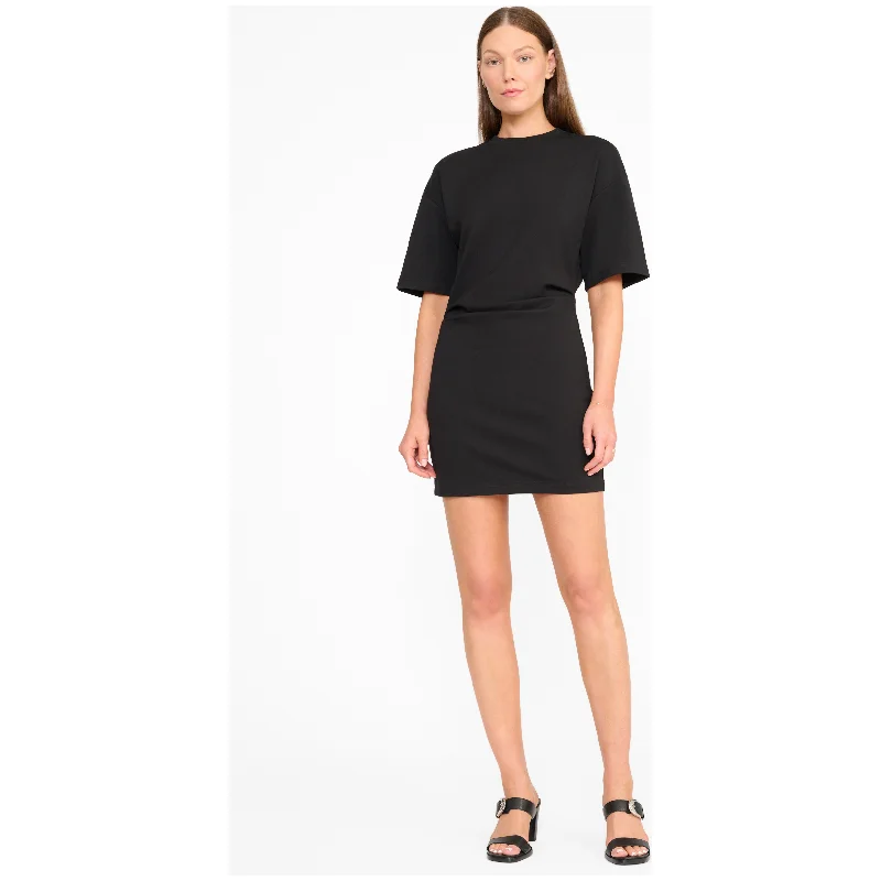 Staud Truman Mini Dress in Black Trendy Tie-Dye Mini Dress
