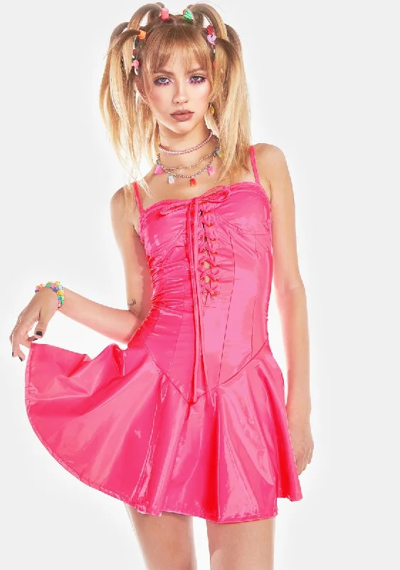 Sugar Maximized Pleasure Mini Dress Fashionable Lace-Trim Mini Dress