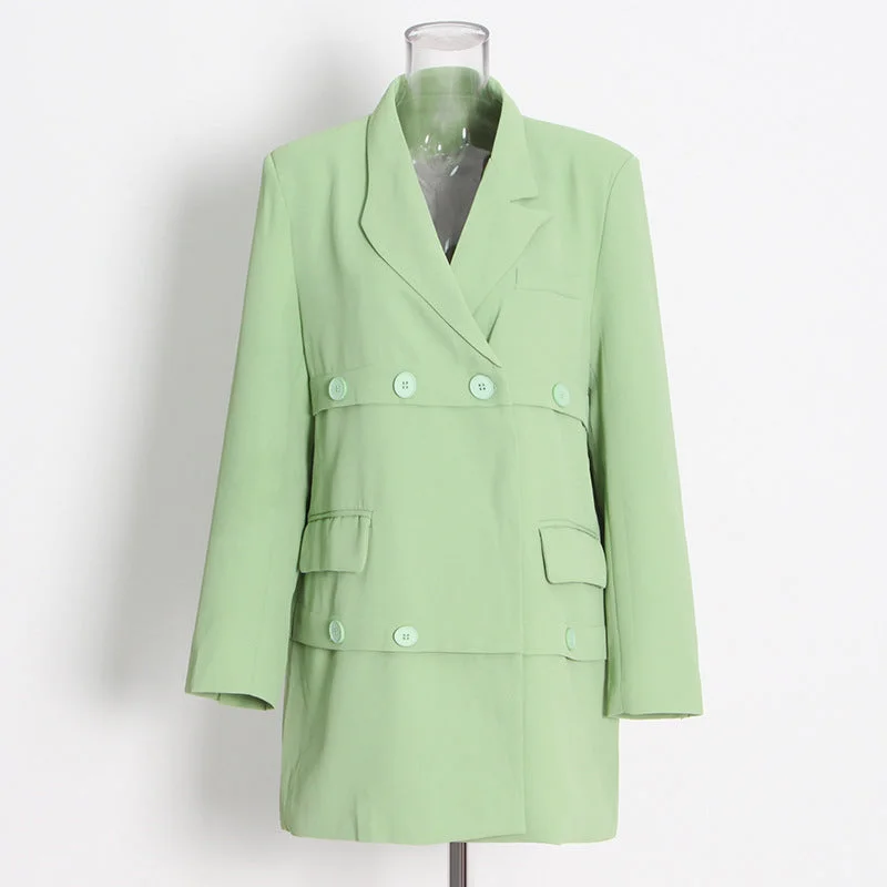 Women's Casual Medium Long Jacket, Spring and Summer Collection Front Pockets Side Pockets Patch Pockets Women's Casual Medium Long Jacket, Spring and Summer Collection Front Pockets Side Pockets Patch Pockets