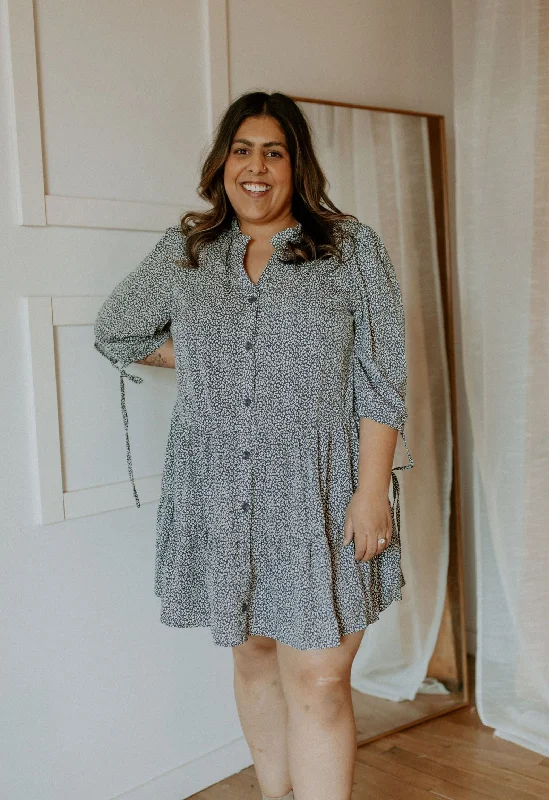 The Leo Mini Dress - Navy - PLUS Comfortable Off-Shoulder Mini Dress