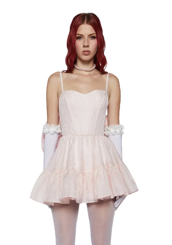This Magic Moment Mini Dress - Pink Classic White Mini Dress