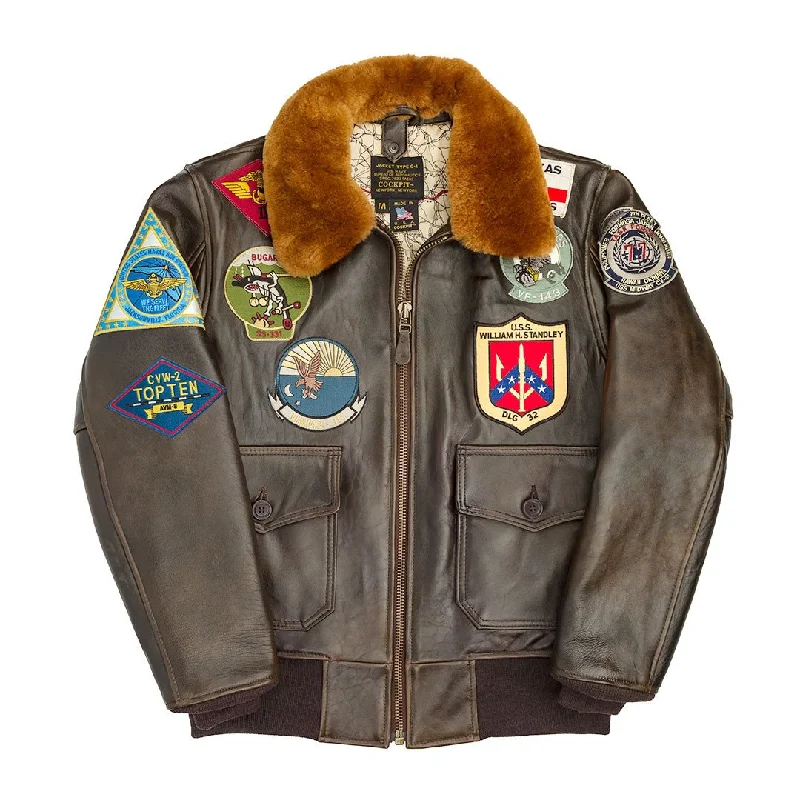 Marvel TOP GUN BLACK Flight BOMBER FAUX LEATHER JACKET Maverick tom cruise  costume Wool Jacket Cashmere Jacket Tweed Jacket