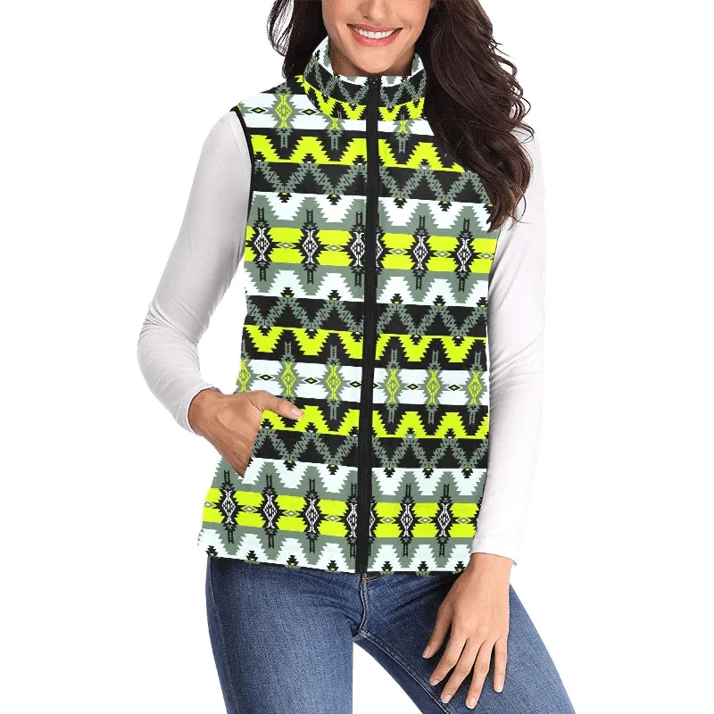 Two Spirit Medicine Women's Padded Vest Jacket Front Pockets Side Pockets Patch Pockets Two Spirit Medicine Women's Padded Vest Jacket Front Pockets Side Pockets Patch Pockets