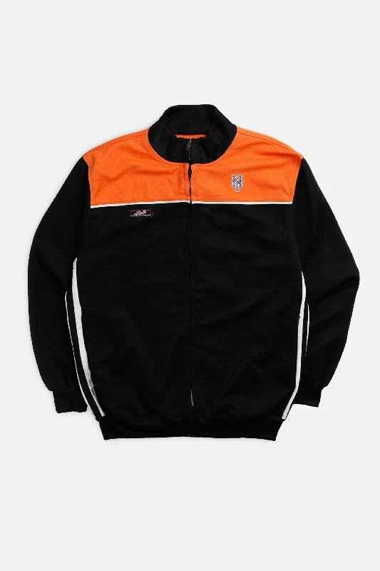 Vintage NY Mets MLB Track Jacket - M Belted Jacket Elasticated Jacket Padded Jacket