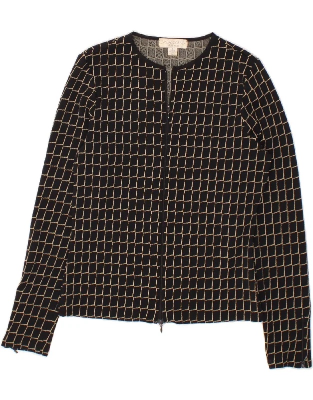 VINTAGE Womens Blazer Jacket UK 10 Small Black Check Nylon Herringbone Jacket Checkered Jacket Solid Jacket VINTAGE Womens Blazer Jacket UK 10 Small Black Check Nylon Herringbone Jacket Checkered Jacket Solid Jacket