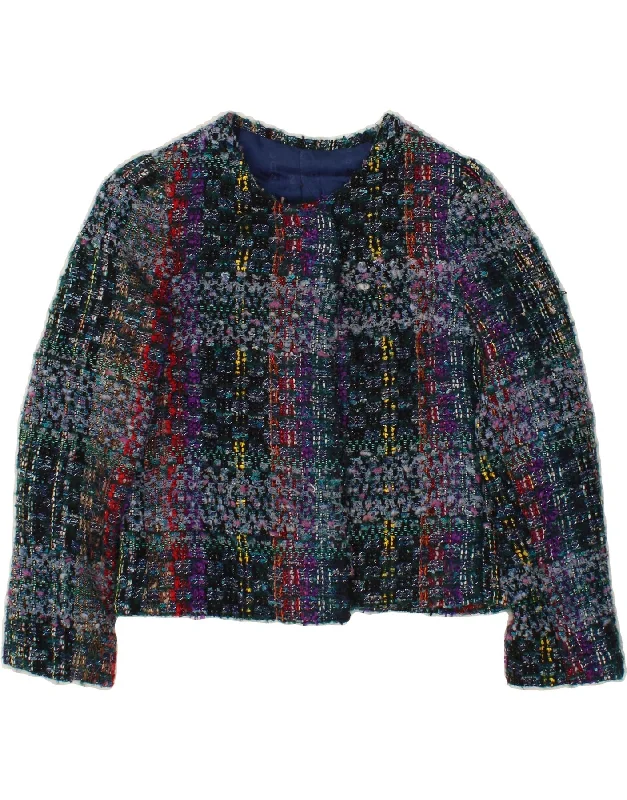 VINTAGE Womens Blazer Jacket UK 12 Medium Multicoloured Check Satin Jacket Silk Jacket Chiffon Jacket VINTAGE Womens Blazer Jacket UK 12 Medium Multicoloured Check Satin Jacket Silk Jacket Chiffon Jacket