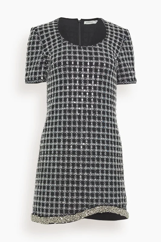Vivalie Short Sleeve Mini Dress in Black Classic Black Mini Dress