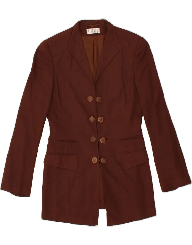 VIVENTY Womens Blazer Jacket EU 34 XS Brown Viscose Fleece Jacket Down Jacket Parka