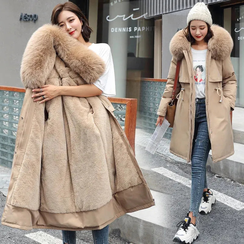 Winter Jacket 2023 New Women Parka Clothes Long Coat Wool Liner Hooded Jacket Fur Collar Thick Warm Snow Wear Padded Parka Striped Jacket Polka Dot Jacket Floral Jacket Winter Jacket 2023 New Women Parka Clothes Long Coat Wool Liner Hooded Jacket Fur Collar Thick Warm Snow Wear Padded Parka Striped Jacket Polka Dot Jacket Floral Jacket