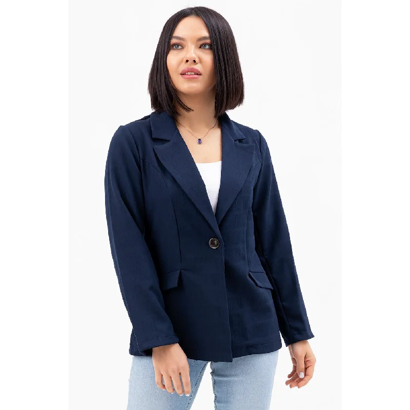 Blue Blazer Jacket Cardigan Sweater Pullover