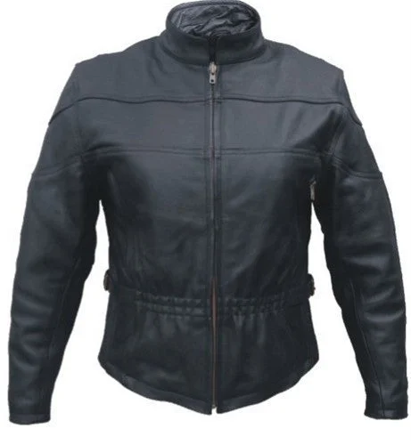 Women's Black Buffalo Leather Motorcycle Jacket Elastic Front and Back Striped Jacket Polka Dot Jacket Floral Jacket Women's Black Buffalo Leather Motorcycle Jacket Elastic Front and Back Striped Jacket Polka Dot Jacket Floral Jacket