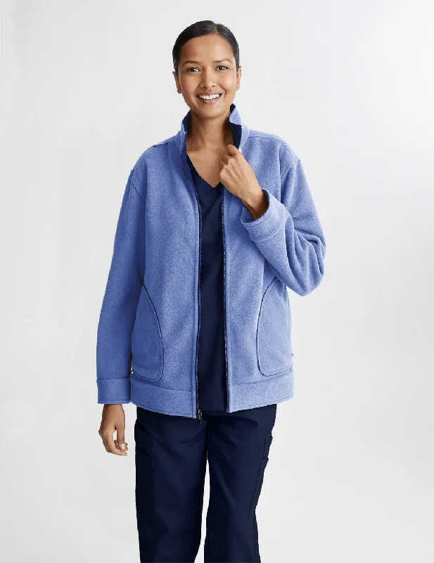 Women's Reversible Fleece Jacket Navy Wool Jacket Cashmere Jacket Tweed Jacket