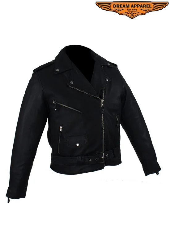 Womens Leather Jacket Tailored Jacket Straight Jacket A-Line Jacket