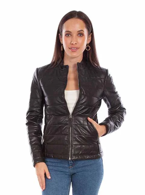 Women's Leather Jacket Collection: Scully Zipped Front Rib Chenille Fabric Brocade Fabric Lace Fabric Women's Leather Jacket Collection: Scully Zipped Front Rib Chenille Fabric Brocade Fabric Lace Fabric
