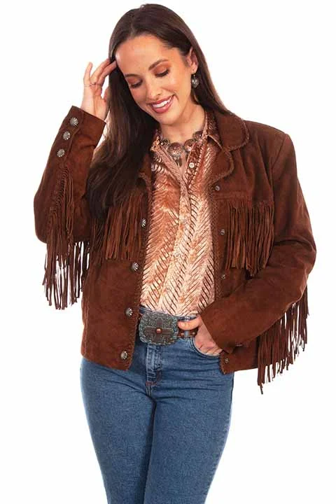 Women's Leather Jacket Collection Suede: Scully Western Fringe Cowgirl Satin Fabric Silk Fabric Chiffon Fabric