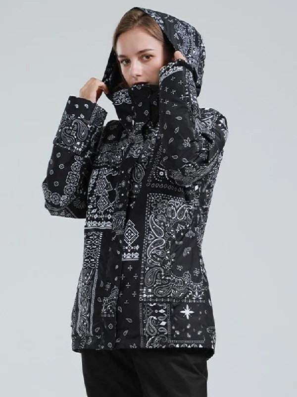 Women's SMN Winter Mountain Idol Snowboard Jacket Front Pockets Side Pockets Patch Pockets Women's SMN Winter Mountain Idol Snowboard Jacket Front Pockets Side Pockets Patch Pockets