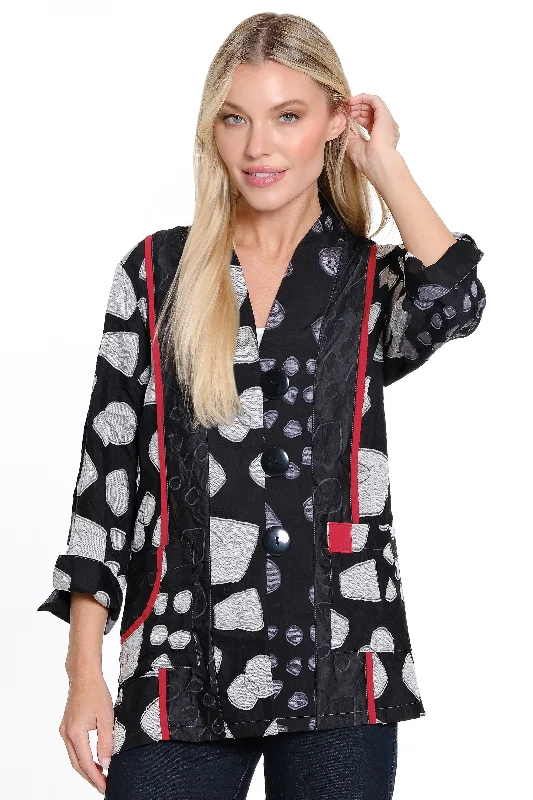 Woven Jacquard Print Jacket - Women's - Black V-Neck Jacket Boat Neck Jacket Square Neck Jacket Woven Jacquard Print Jacket - Women's - Black V-Neck Jacket Boat Neck Jacket Square Neck Jacket