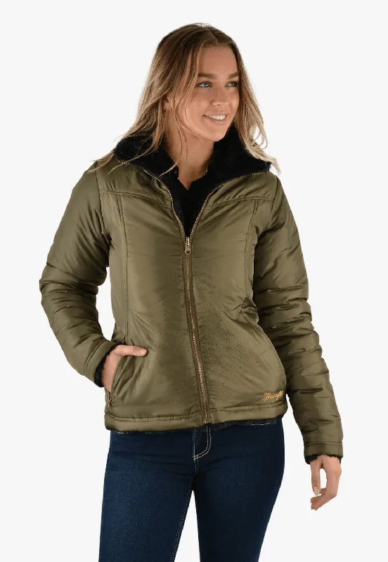 Wrangler Womens Carrie Reversible Jacket Satin Jacket Silk Jacket Chiffon Jacket