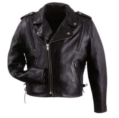 Xelement B7210 'Cool Rider' Men's Black Vented Leather Motorcycle Jacket Zippered Front Buttoned Front Snap Front Xelement B7210 'Cool Rider' Men's Black Vented Leather Motorcycle Jacket Zippered Front Buttoned Front Snap Front