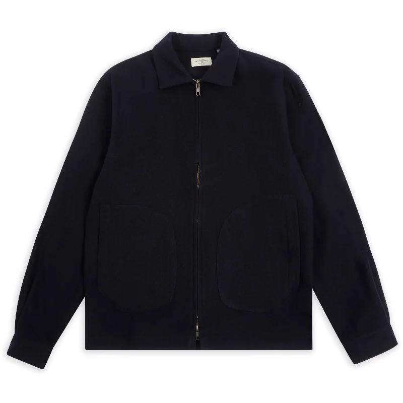 Cashmere & Wool James Jacket - Navy Satin Jacket Silk Jacket Chiffon Jacket