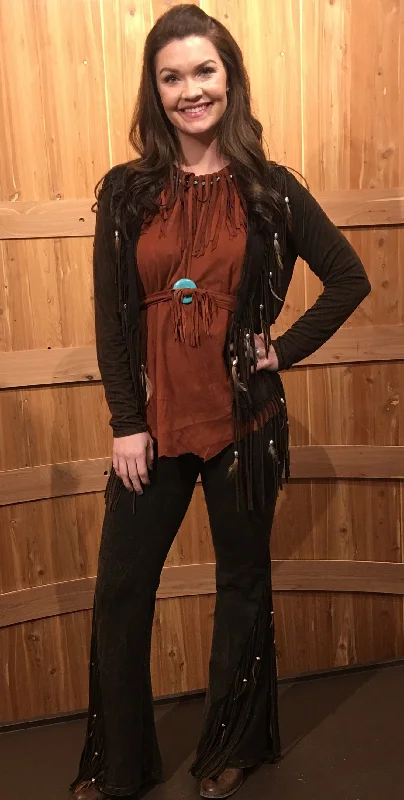 Distressed Brown Feathered Fringed Short Jacket Ribbed Jacket Pleated Jacket Ruffled Jacket Distressed Brown Feathered Fringed Short Jacket Ribbed Jacket Pleated Jacket Ruffled Jacket