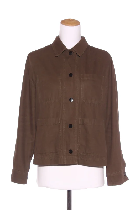 FOIL - Khaki denim jacket! 12 Belted Jacket Elasticated Jacket Padded Jacket