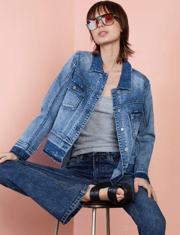 Step-Up Denim Jacket Elasticated Jacket Padded Jacket Insulated Jacket