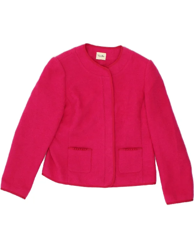 VIYELLA Womens Blazer Jacket UK 14 Large Pink Front Pockets Side Pockets Patch Pockets VIYELLA Womens Blazer Jacket UK 14 Large Pink Front Pockets Side Pockets Patch Pockets