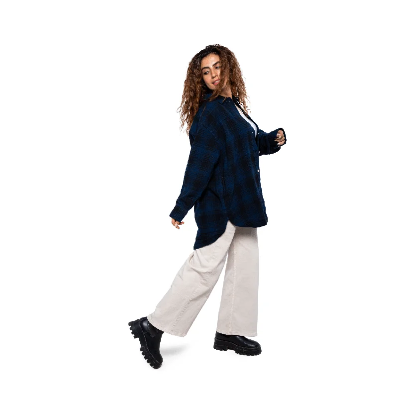 Women (Over-Sized) Crossed Jacket - Black x Blue Satin Jacket Silk Jacket Chiffon Jacket Women (Over-Sized) Crossed Jacket - Black x Blue Satin Jacket Silk Jacket Chiffon Jacket