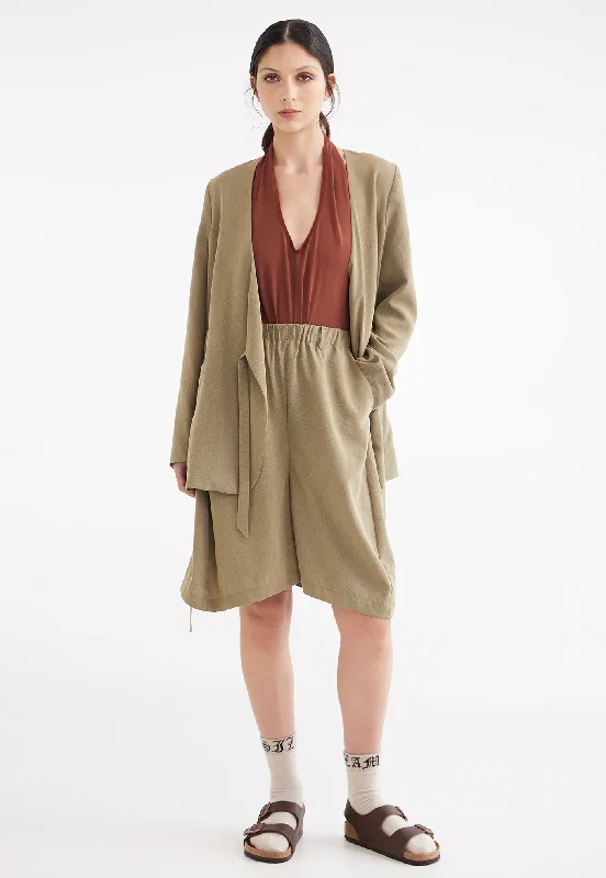 Draper Wrap Jacket- Houndstooth Wool Fabric Cashmere Fabric Tweed Fabric