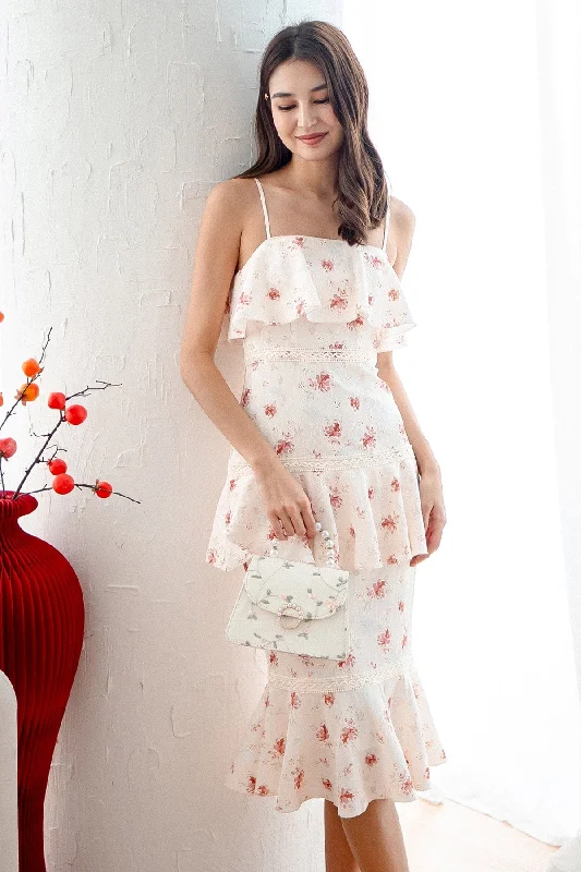 BEAUDEN RUFFLES DRESS IN ROSE