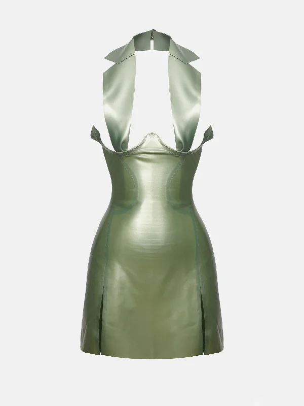 Chambers Latex Dress Dollar Bill Green
