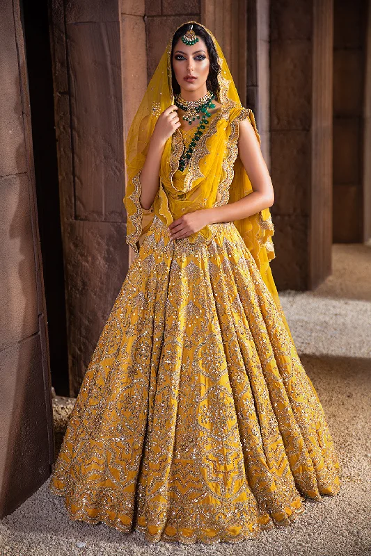 Pakistani Bridal Yellow Mehndi Dress
