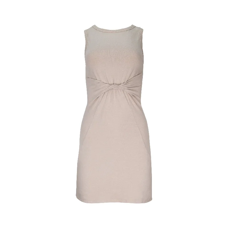 Gigi Organic Cotton Twist Dress - Latte