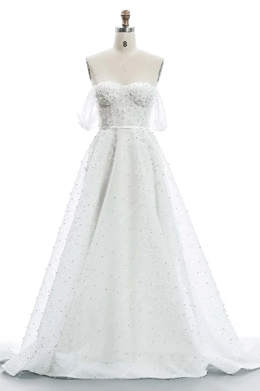 Pearl Petal A-Line Bridal Dress