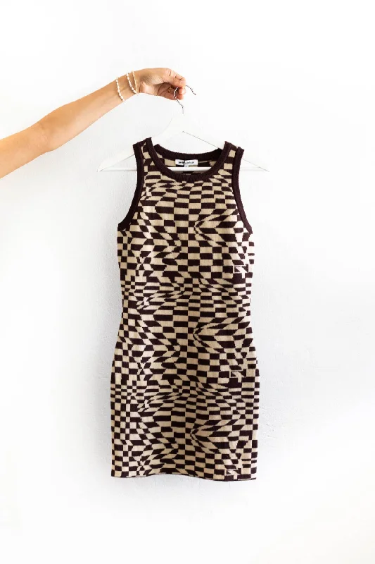 PG Geo Brown Print Dress