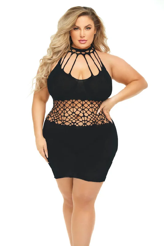 PL25123X Pink Lipstick Rich B Phase Dress