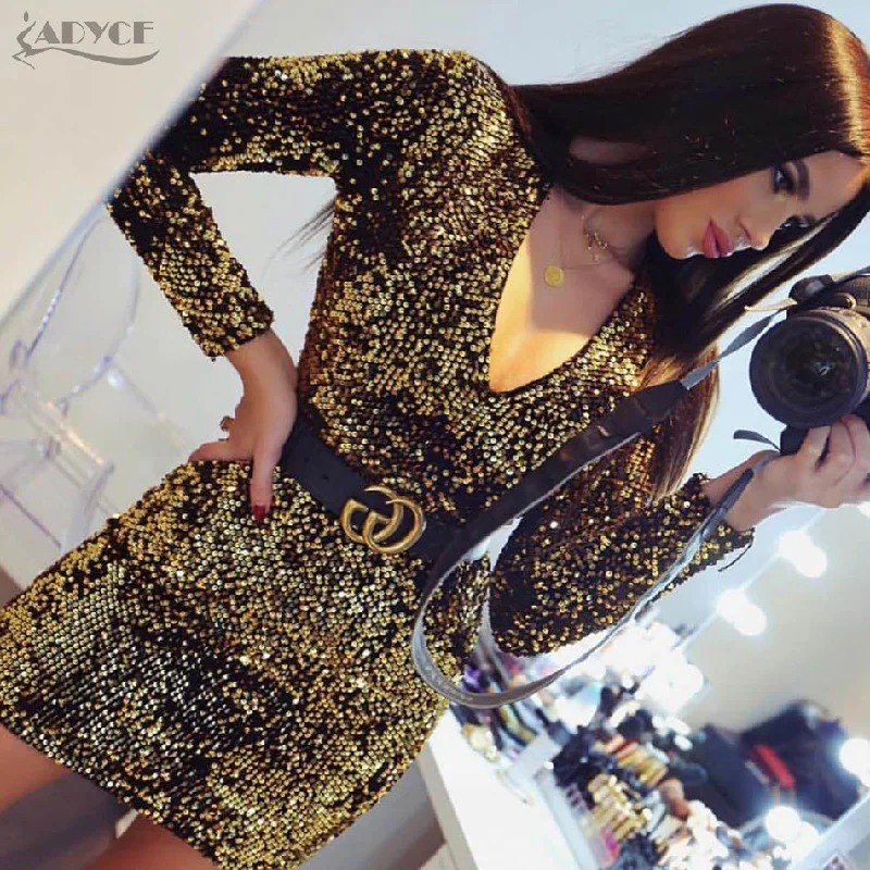 Sequins Embellished Runway Dress