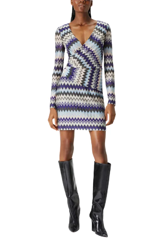 Zigzag V-Neck Dress