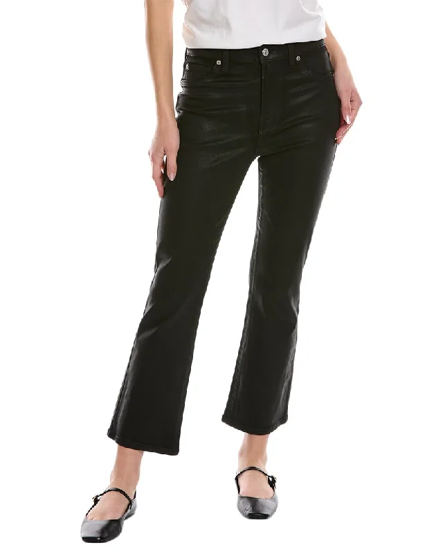 7 For All Mankind Black High-Waist Slim Kick Jean Elegant Tapered Leg Denim
