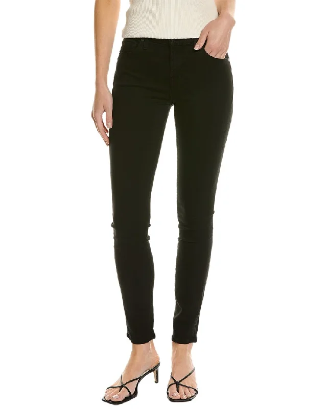 7 For All Mankind Gwenevere Night Black Straight Jean Comfortable Ankle Jeans