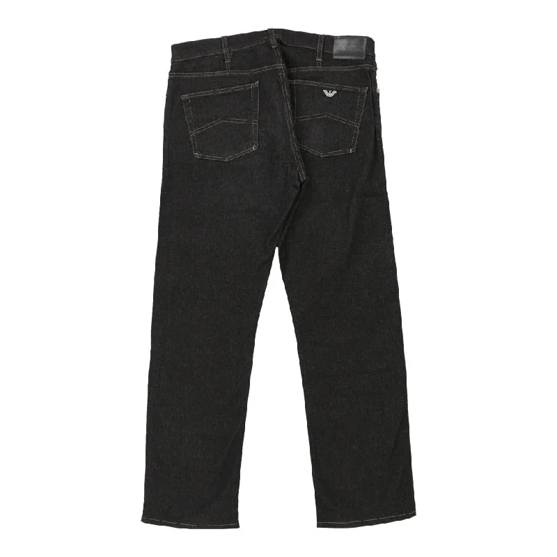 Armani Jeans - 36W UK 18 Black Cotton Blend Cozy Stretch High-Waist Jeans