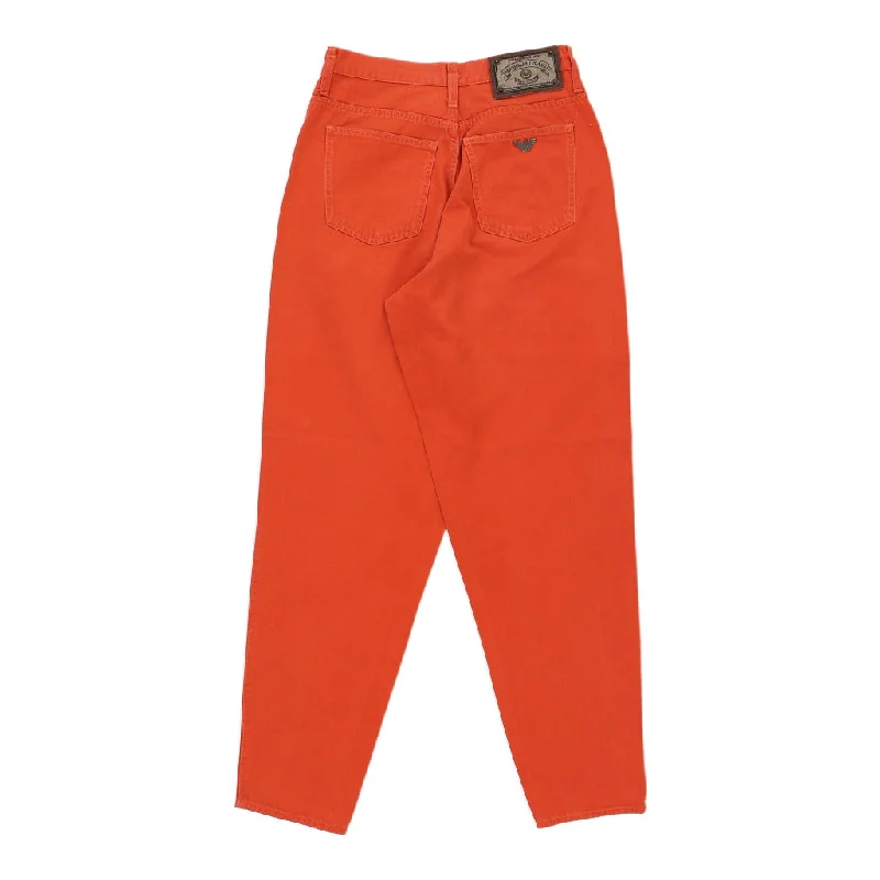 Armani Jeans Jeans - 28W UK 8 Orange Cotton Trendy Low-Rise Slim Jeans