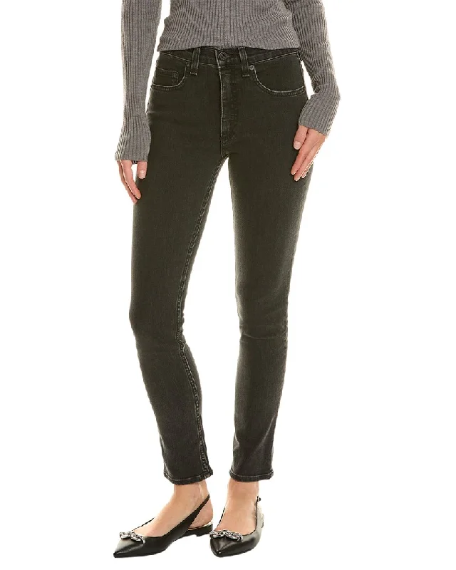 ASKK NY Stone Mid Rise Skinny- Stone Jean Trendy Vintage Denim Jeans
