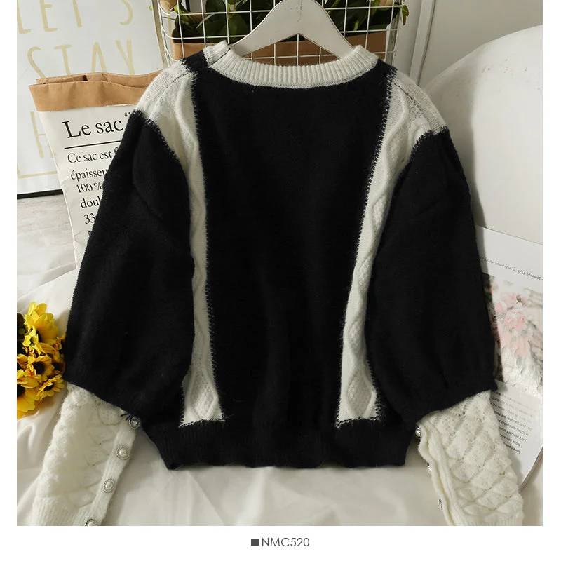Autumn three-dimensional flower long sleeve Pullover round neck sweater female 2077 Mesh Fabric Canvas Fabric Denim Fabric Autumn three-dimensional flower long sleeve Pullover round neck sweater female 2077 Mesh Fabric Canvas Fabric Denim Fabric
