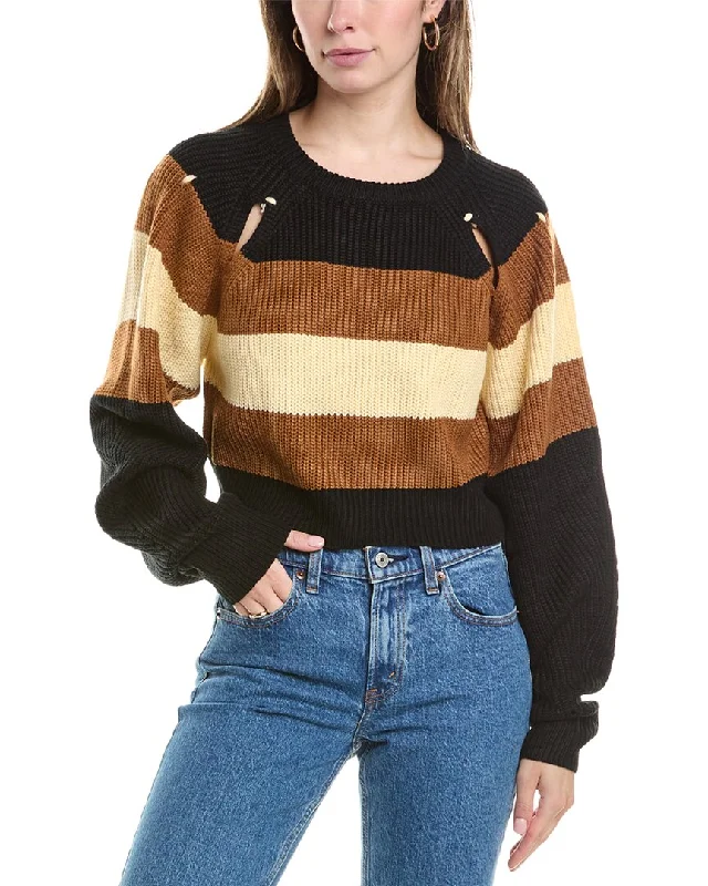 Avantlook Stripe Sweater Sequined Glittery Shiny