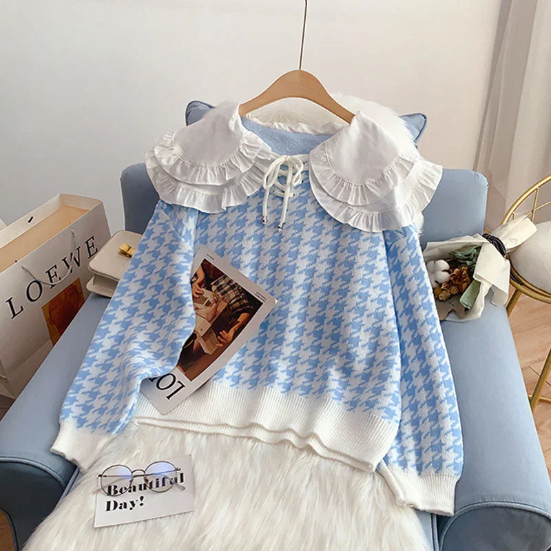 Baby collar sweater loose, thin and lazy, wearing a sweater and coat 4932 Mesh Fabric Canvas Fabric Denim Fabric Baby collar sweater loose, thin and lazy, wearing a sweater and coat 4932 Mesh Fabric Canvas Fabric Denim Fabric